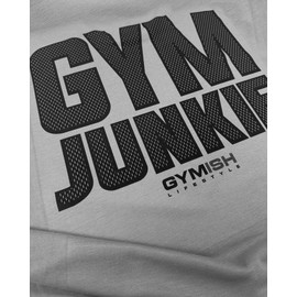 Gym Junkie Funny Saying T-Shirt for Men Fitness Inspiring Workout Shirts for Him (XL, Gym-Junkie Back Grey)