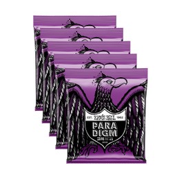 5 PACK Ernie Ball 2020 Paradigm Power Slinky Electric Guitar Strings, 11-48