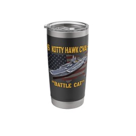 Aircraft Carrier USS Kitty Hawk CVA-63 Veterans Day Fathers Stainless Steel Insulated Tumbler