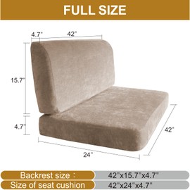 SHADEPLUS RV Dinette Cushions - Replacement Camper Cushions with High Density Foam, Including 1 Backrest & 1 Bench, 42'' Camel