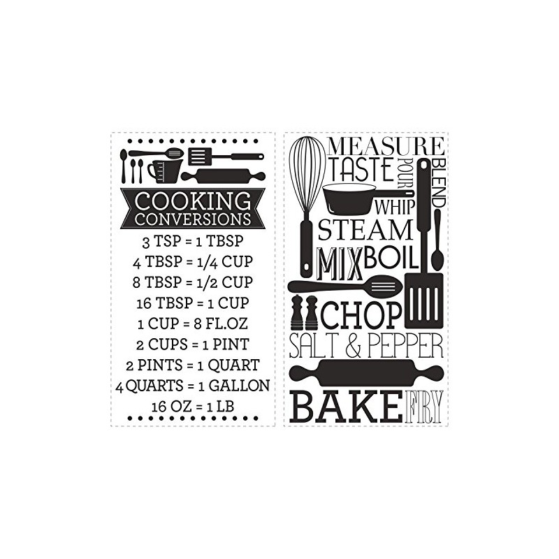 RoomMates Cooking Conversions - Vinilo decorativo para pared, multicolor