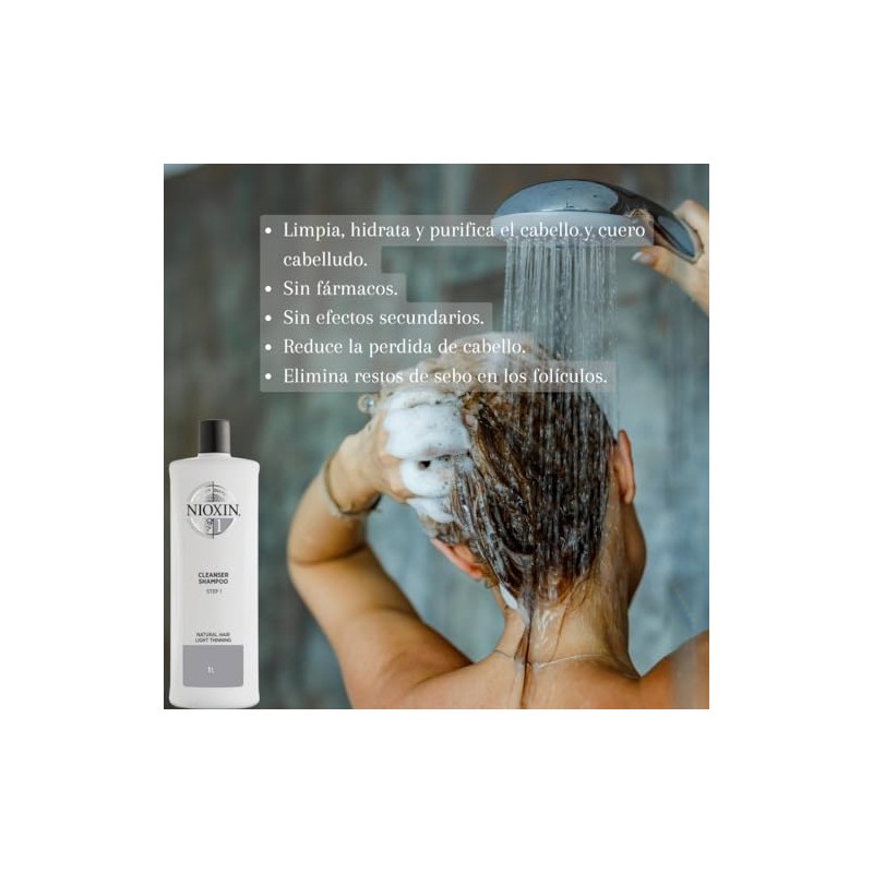 Nioxin System 1 Cleanser Champú, 1000 ml