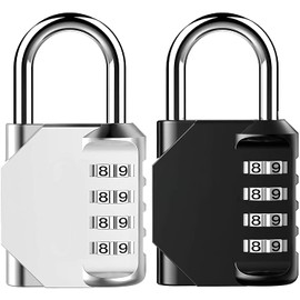 2PCS Candados de Combinación 4 Dígitos Mini Locker Exterior Candado Impermeable para Armario del Gimnasio de la Escuela, Casillero Deportivo, Valla, Caja de Herramientas, Puerta