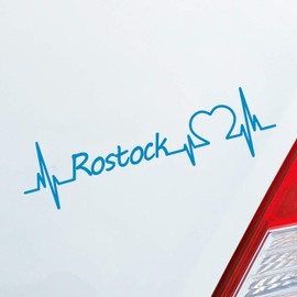 Car sticker in your desired colour Rostock Heart Puls City Sticker Love Approx. 19 x 5 cm car sticker