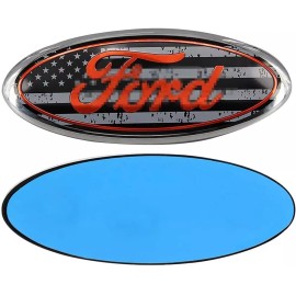 Ford fits F-150 FORD 2004-2016   7"x2.8'' LOGO  Grille or Tailgate US FLAG GRAY BLACK