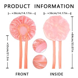 Satin Hair Bonnet for Women Sleeping - 2PCS Silk Bonnet for Sleeping Curly Hair, Soft Breathable Satin Bonnet Sleep Cap with Tie Band Hair Wrap Cap for Sleeping