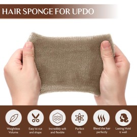 YGQQOY Hair Sponge for Updos,Volume Bumps Insert,Tan Brown Hair Filler&Padding for Updo
