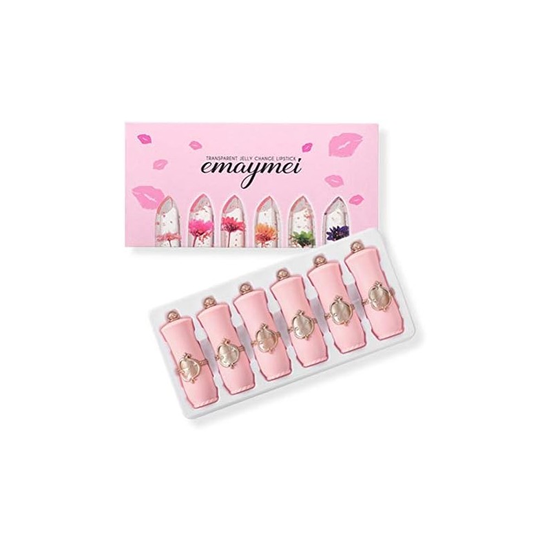 B?lsamo Labial Jelly Flower, 6PCS Crystal Clear Lipstick Set B?lsamos