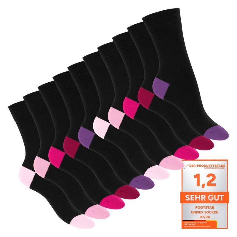 Footstar unisex cotton socks (10 Pairs) with offset heel and