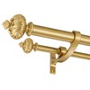 Lwiiom Heavy Duty Double Curtain Rod with Palm Leaves Finials