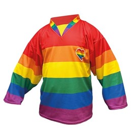 NW NATIONWEAR Maglia da Hockey su Ghiaccio Pride – T-Shirt Arcobaleno con Cuore Pride | Maglia Unisex per Fan | Messaggio di Amore e Uguaglianza | 100% Poliestere