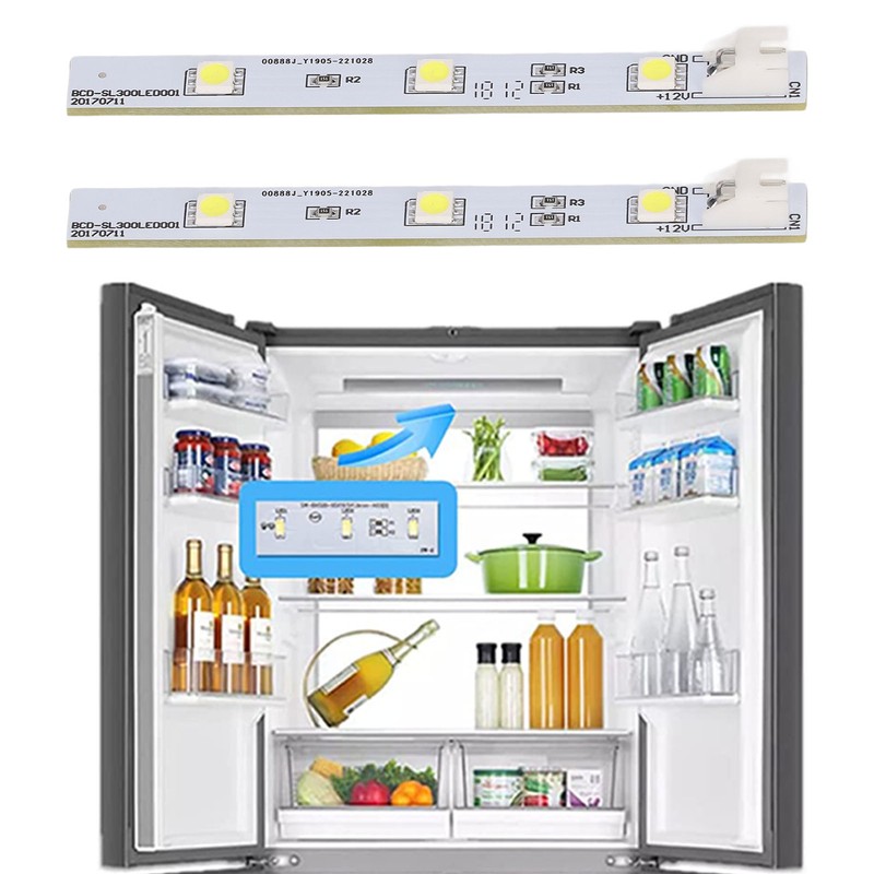 2Pcs Refrigerator LED Light Board White Eyes Friendly Freezer LED