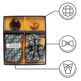 Vittorio Vico Gift Box (Necktie, Bow Tie, Pocket Squares and Flower Lapel Pin) (GB 21035)