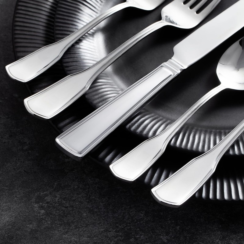 KINGSTONE 40-Piece Silverware Set, 18/10 Stainless Steel Flatware Set for