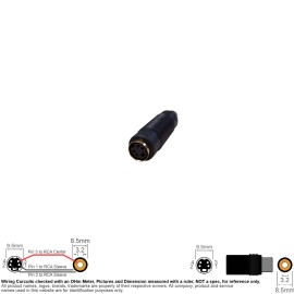 Adapter Video SVHS S-Video Mini Din 4 Pin MD4 Female Coax RCA Female Connector