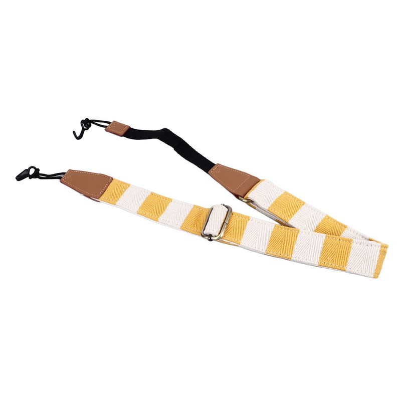 Ukulele Strap Cotton Adjustable Grid Pattern Hole Free Installation Belt