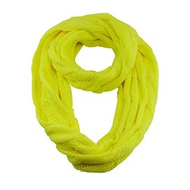 NYFASHION101 Soft Winter Warm Chunky Knit Cowl Infinity Loop Scarf, Neon Yellow