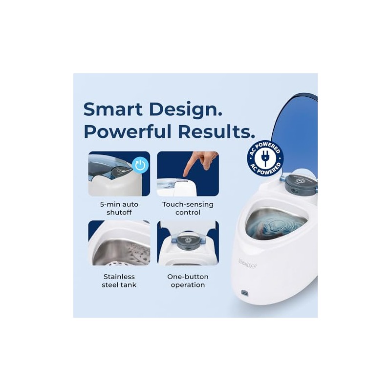 iSonic F3900 Ultrasonic Cleaner for Dentures, Retainers, and Mouth Guards,