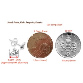 Heather Needham Sterling Silver childrens Rabbit Earrings, bunny stud earrings Size 6mm (SMALL) Gift Boxed 5135