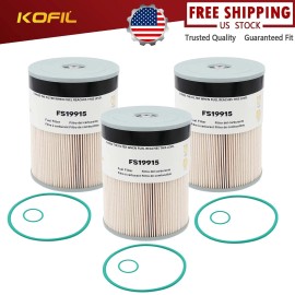 KOFIL Qty 3 Fuel Filter Replacement For PF9804 33655 33655 FS19915 L9915F P551011