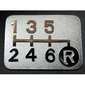 Tuningfan Plated Shift Pattern Plate for Lower Right Reverse 6MT Car