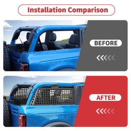 Linskip Rear Side Window Molle Panel for Trunk Storage – Fit for Bronco 2025 2024-2021 2Door - Durable, Space-Saving Organizer for Tools and Gear