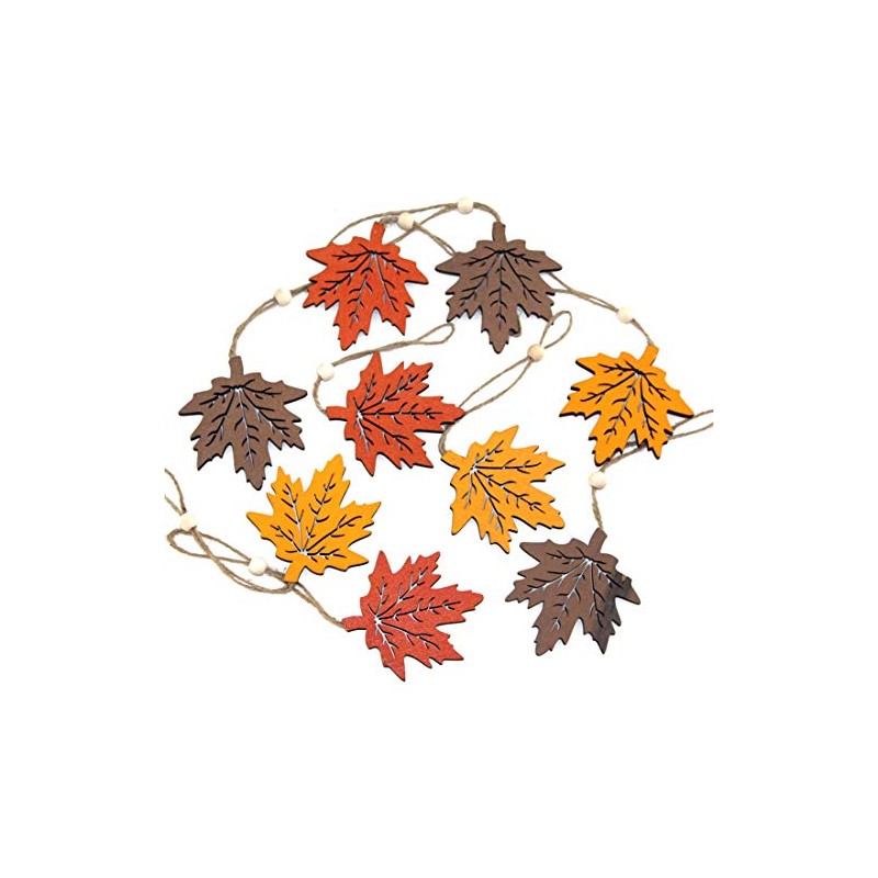 Set of 9 Pendant Leaf Autumn Decorative Wood Autumn Pendant
