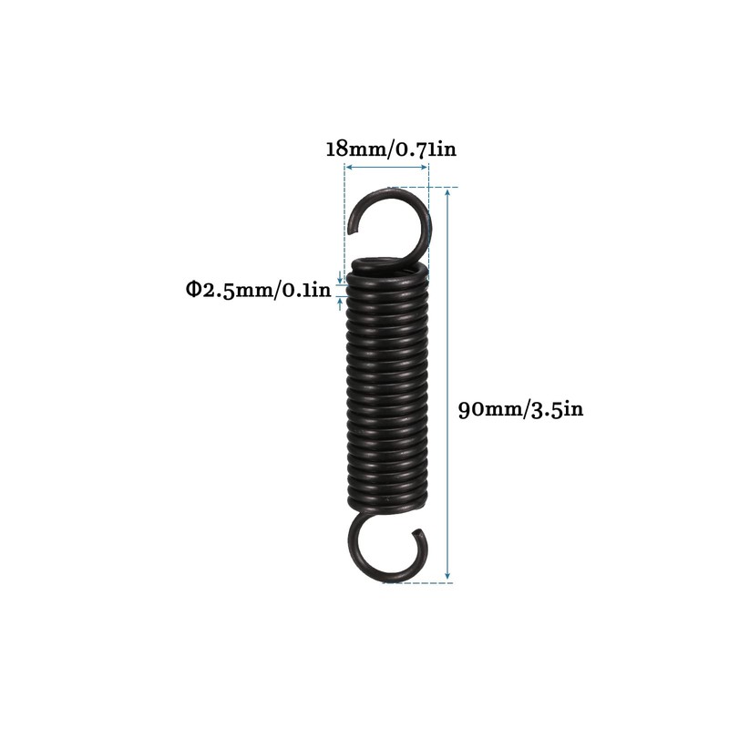 QUARKZMAN 90 mm Free Length Double Hook Tension Spring x