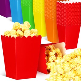 Sherr 60 Pcs Assorted Color Popcorn Boxes Mini Paper Popcorn Buckets Cardboard Popcorn Container Snack Popcorn Holders Popcorn Bags for Party Supplies and Movie Theater, Carnival Birthday Decorations