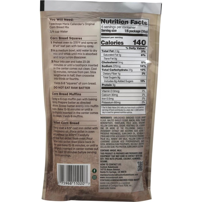Marie Callender Mix Corn Bread Original 7.75 oz (Pack of