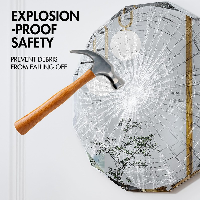 SNUGACE Single Beveled Edge Circle Mirror Frameless Wall Mount Round