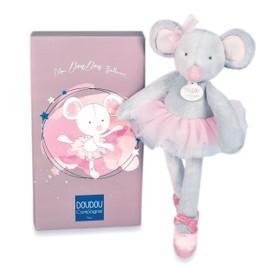 Doudou et Compagnie - DC3975 Mouse Soft Toy - Tutu Mouse - Grey - 30 cm - My Cuddly Toy