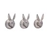 Melody Maison Set of 3 Grey Hare Head Coat Hooks