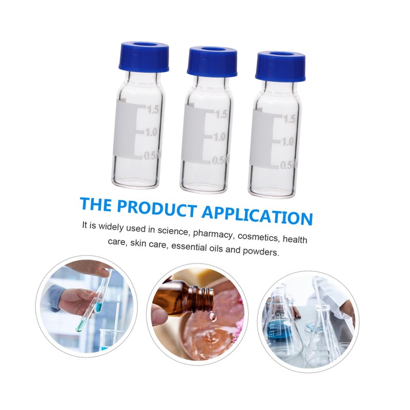 Cabilock 100Pcs Transparent Sample Vials with Screw Top Caps Storage