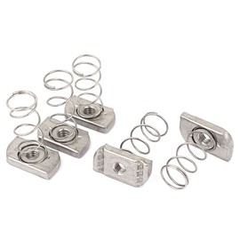 uxcell M8 304 Stainless Steel Long Spring Channel Nuts 5pcs