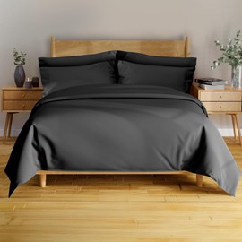 BAMPURE 6 Pcs Queen Sheet Set - 100% Pure Viscose derived from Bamboo Sheets Queen Size - Super Soft Queen Cooling Sheets for Hot Sleepers - Up to 16’’ Deep Pocket Queen Sheets (Black)