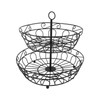 Fruit Basket Black Iron European Style Double Layer Fruit Storage