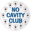 No Cavity Club - 3 Pack Circle Stickers 3 Inch