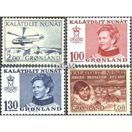 Denmark - Greenland 100,101-102,104 (complete.issue.) unmounted mint/never hinged ** MNH 1977 Post, Margrethe, brönlund (Stamps for collectors) Airplanes/Balloons/Zeppelins/Aviation