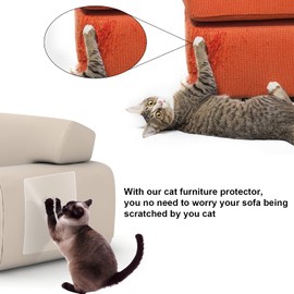 JJoexyfit 12 Pcs Cat Furniture Couch Protector, Self-adhesie Cat Scratch Protector with 30 Spiral Nails for Protecting Upholstered Furniture Sofa