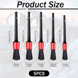 Detailing Brush Set, 5 Pieces Detailing Brush, Car Cleaning Brush, Cleaning Brush, Car Brush, Rim Brush, for Cleaning Car Inside, Emblems, Ventilation Slits