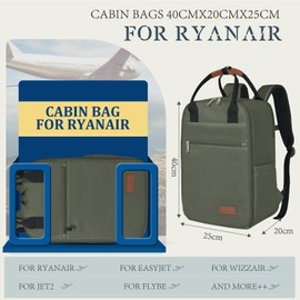 Designed for Ryanair Cabin Bag 40x20x25 Underseat Carry-ons Bag, Hand Luggage Bag Travel Backpack Cabin Size Under Seat Cabin Bag for Plane