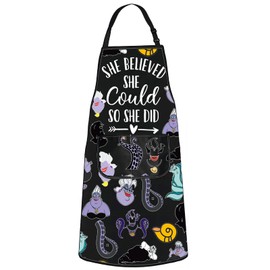 MYSOMY Villain Ursula Apron Ursula Gift Sea Witches Gift She Believe She Could So She Did Ursula Kitchen Accessories (She believed ap uk1)
