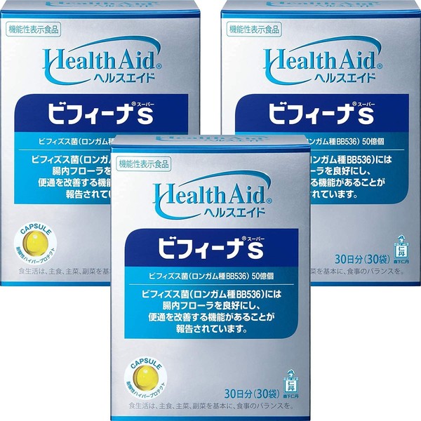 Nitan Morishita Health Aid Bifina S (Super), 30 Day Supply (30 Bags), Set of 3, Bifidobacteria, Lactic Acid Bacteria, Intestinal Flora Supplement, Food with Functional Claims