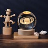 DAWRIS 3D Saturn Crystal Ball with LED Colourful Night Light