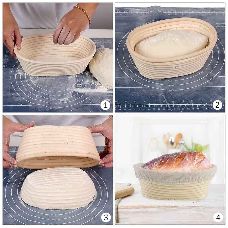 RYAN Round Proofing Basket and Proofing Basket, Oval Bread Baking