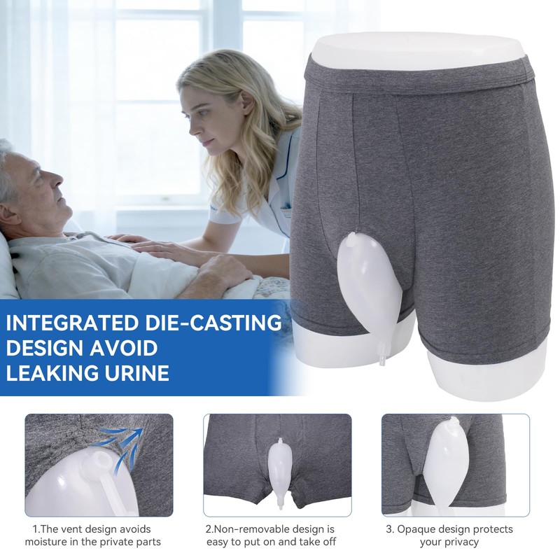 Urine Collection Bag, Reusable Portable Silicone Urinal with 2 Urine