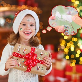 HONGP 3D Puffy Christmas Stickers for Kids,20 Sheets Cartoon Xmas Themed Stickers for DIY Craft Scrapbooking for Toddlers Children Girl Boy Birthday Party Gift Foam Stickers Party Bag Fillers