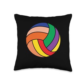 Volleyball Stuff Attire Tie Dye For A Teen Girl Player Throw Pillow