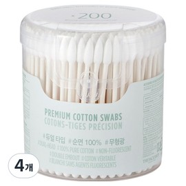 The Face Shop Daily Beauty Tools Premium Cotton Swabs, Mixed Colors, 4 Pieces / 더페이스샵 데일리 뷰티툴즈 프리미엄 면봉, 혼합색상, 4개